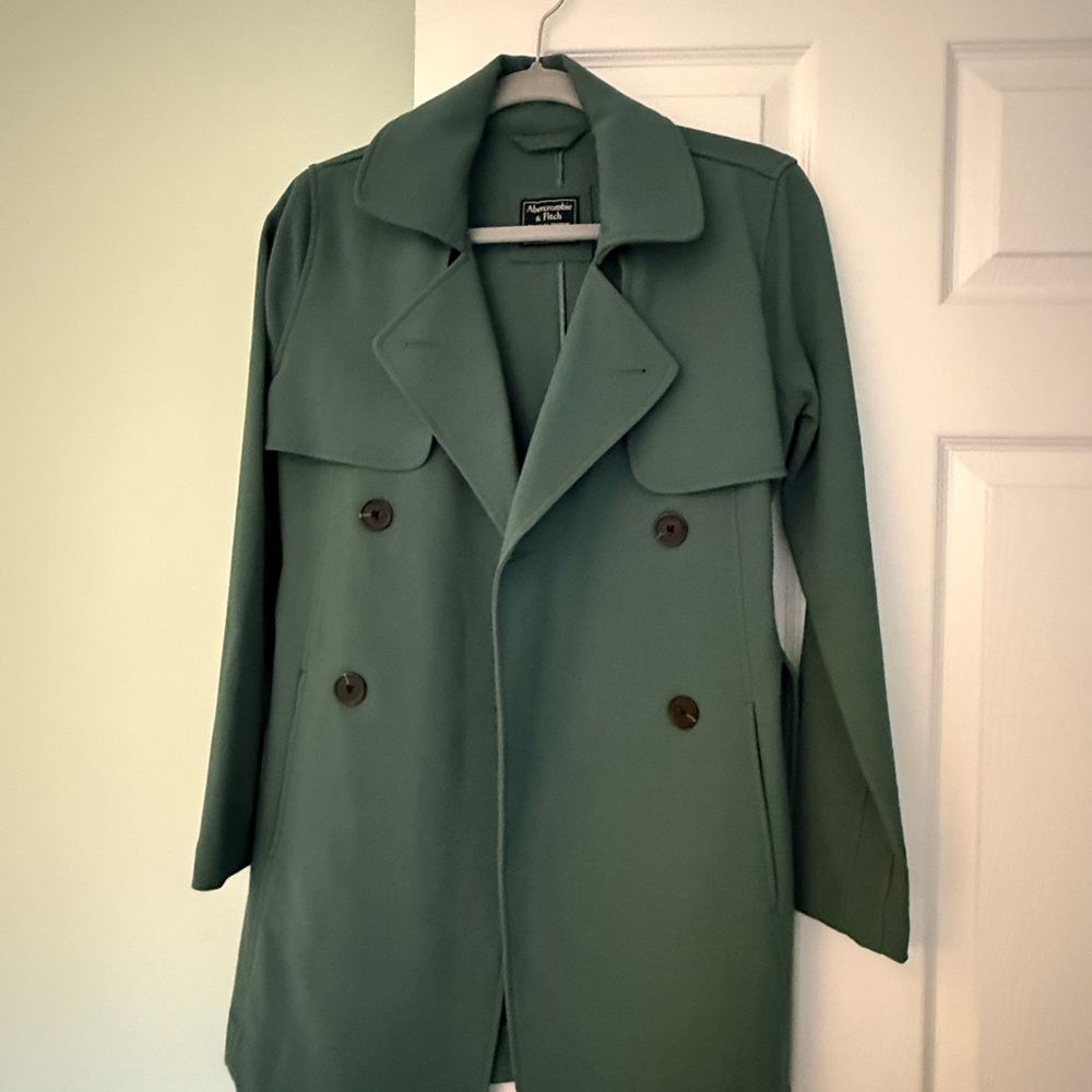 Abercrombie & Fitch Sage Double-Breasted Trench Coat